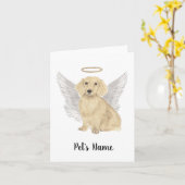 Carte Mémorial de la Sympathie de Crème Long Haired Dach (Fleur jaune)