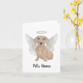 Carte Mémorial de la sympathie de Red Smooth Dachshund (Fleur jaune)