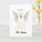 Carte Mémorial de la Sympathie de White Labrador (Fleur jaune)