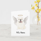 Carte Mémorial de la sympathie du chien de taureau blanc (Fleur jaune)