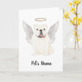 Carte Mémorial de la sympathie du chien de taureau blanc (Fleur jaune)