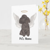 Carte Mémorial de la Sympathie du Poodle Noir (Fleur jaune)