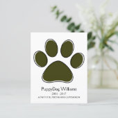 carte mémorial de perte de patte oddRex (Debout devant)