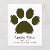 carte mémorial de perte de patte oddRex (Devant)