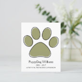 carte mémorial de perte de patte oddRex (Debout devant)