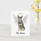 Carte Mémorial de sympathie pour Blue Cattledog Heeler (Fleur jaune)