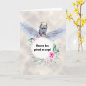 Carte Mémorial des animaux Cane corso chien ailes d'ange (Fleur jaune)