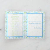 Carte Mémorial Floral Bleu et Vert avec photo (Intérieur)