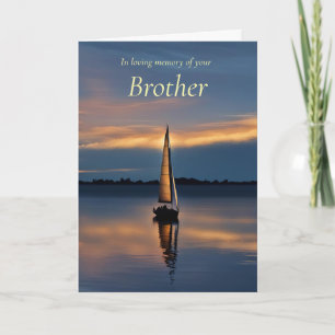 Carte Mémorial Frère Sympathie avec voilier coucher de s