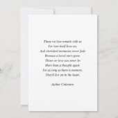 Carte Mémorial funéraire | Argent | En mémoire d'amour P (Dos)
