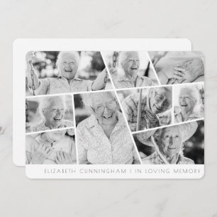 Carte Memorial Modern Simple Chic 9 Photo Collage