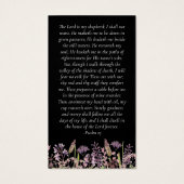 Carte mémorial noire | Lavande Fleur sauvage (Dos)