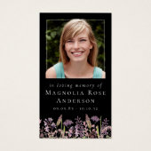 Carte mémorial noire | Lavande Fleur sauvage (Devant)