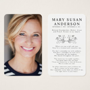 Carte Mémorial Photo Acorn Simple