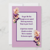 Carte Mémorial Pink Purple Iris (Dos)