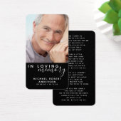 Carte Mémorial Poem Photo Black In Love (Bureau)