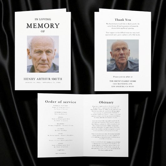 Carte mémoriale simple et moderne