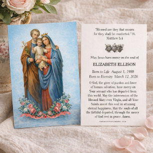 Carte mémorielle funéraire catholique de la Sainte