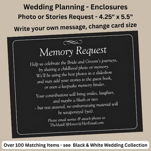 Carte Memory Request Enclosure - Black White Infinity