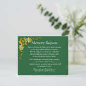 Carte Memory Request Enclosure - Emerald Green & Gold (Debout devant)
