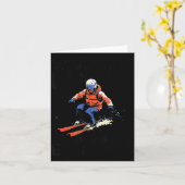 Carte Men Still Go Skiing In Their Eighties Funny Snow S (Fleur jaune)