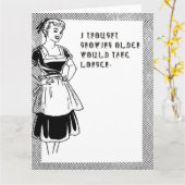 Carte Ménagère drôle des années 50 (Fleur jaune)