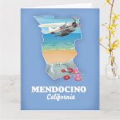 Carte Mendocino California (Fleur jaune)