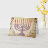 Carte Menorah (Fleur jaune)