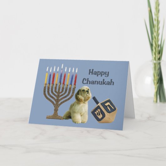 Carte Menorah4 de Chanukah de cocker (Devant)