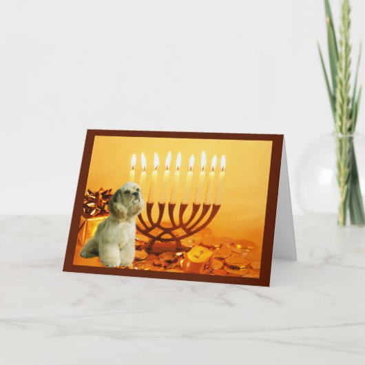 Carte Menorah4 de Chanukah de cocker (Devant)