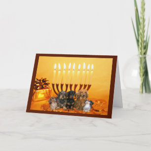 Carte Menorah4 de Chanukah de teckel
