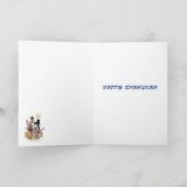 Carte Menorah Bandes animales Rabbits Chanukah (Intérieur)