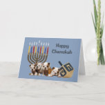 Carte Menorah Dreidel2 de Chanukah de bouledogue<br><div class="desc">Se rappeler la famille et les amis pendant la saison de Chanukah est une manière merveilleuse de rester en contact avec les personnes que vous aimez et vous inquiétez environ. J'ai créé ces derniers des cartes de Chanukah de chien avec amour et le soin et moi suis sûrs que n'importe...</div>