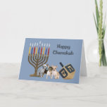 Carte Menorah Dreidel3 de Chanukah de chiwawa<br><div class="desc">Se rappeler la famille et les amis pendant la saison de Chanukah est une manière merveilleuse de rester en contact avec les personnes que vous aimez et vous inquiétez environ. J'ai créé ces derniers des cartes de Chanukah de chien avec amour et le soin et moi suis sûrs que n'importe...</div>