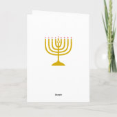 Carte Menorah noir et blanc Joyeux Hanukkah (Dos)