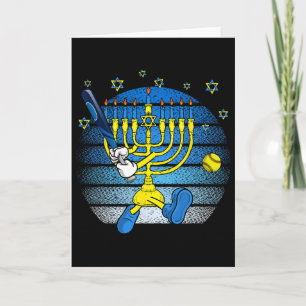 Carte Menorah Rétro Jouant Softll Joyeux Hanukkah Pjs Bo