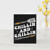 Carte Mens Funny Bbq Chillin Et Grillin (Fleur jaune)