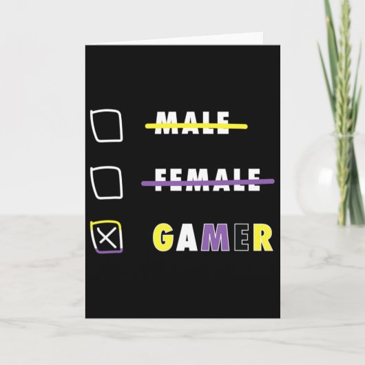 Carte Mens Funny Nonbinary Gamer En (Devant)