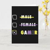 Carte Mens Funny Nonbinary Gamer En (Fleur jaune)