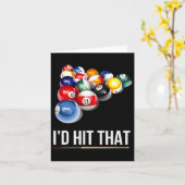 Carte Mens Funny Pool ID cadeau frapper ce billard joueu (Fleur jaune)