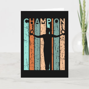 Carte Mens Gymnastique Champion Retro en détresse Annive