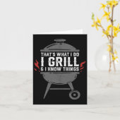 Carte Mens I Grill And I Know Things Funny Bbq Grilling (Fleur jaune)