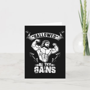 Carte Mens Jesus Bodybuilding T Shirt - Funny Jesus Weig