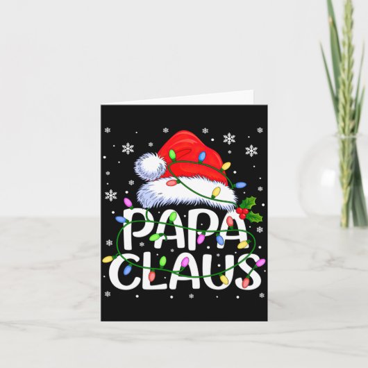 Carte Mens Papa Claus Christmas Lights Long Sleeve (Devant)