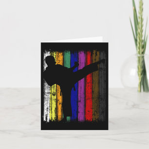 Carte Mens Silhouette Karate Belt Couleurs