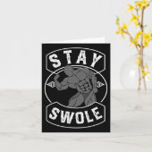 Carte Mens Stay Swole Bodybuilding Fan Cadeau (Fleur jaune)
