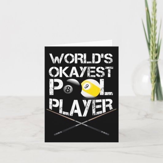 Carte Mens Worlds Okayest Pool Player Funny Billard (Devant)