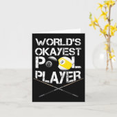 Carte Mens Worlds Okayest Pool Player Funny Billard (Fleur jaune)