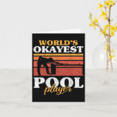 Carte Mens Worlds Okayest Pool Player Snooker Retro Funn (Fleur jaune)