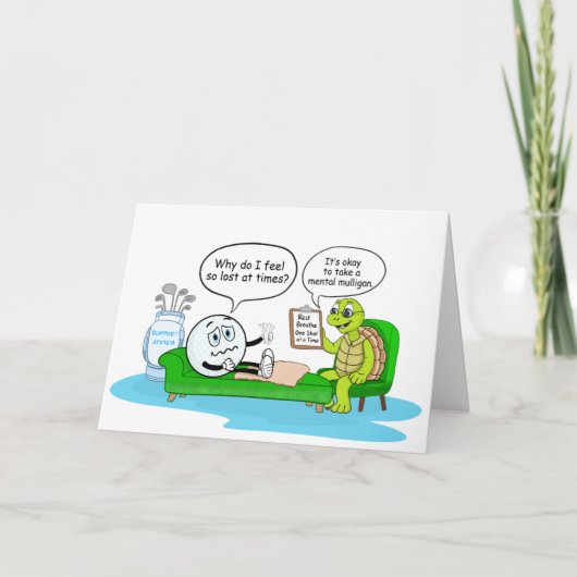 Carte Mental Health Get Well, Golf Humor for Support (Devant)